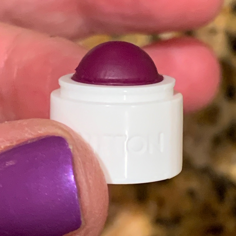 Small size authentic Louis Vuitton purple lipstic with LV bag